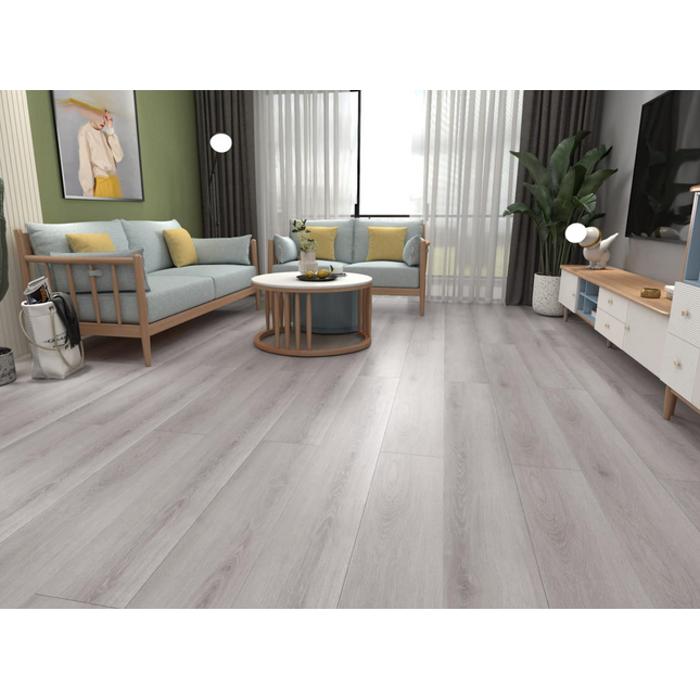 Flooring 12.0mm Laminate Silver Grey